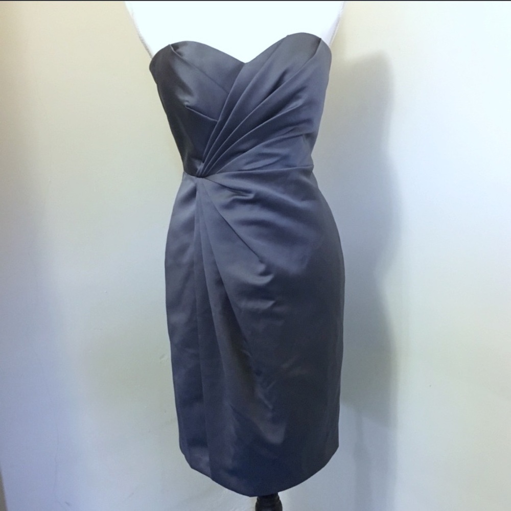 David’s Bridal Gray Strapless Dress